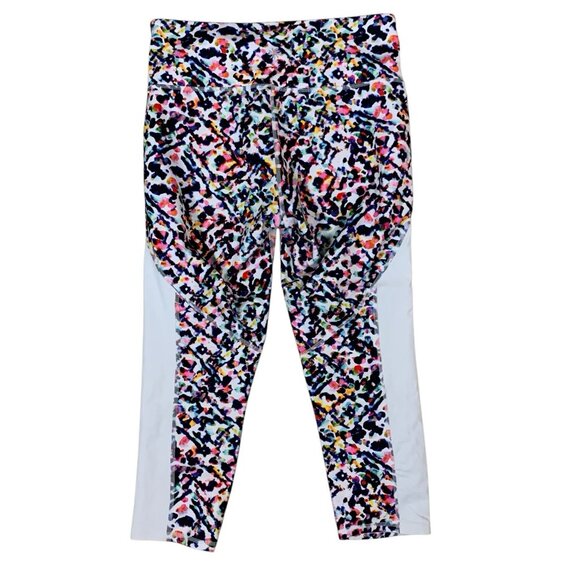 Athleta Ultimate Printed Cropped Leggings Multicolor High Rise Stretch M - Picture 3 of 6